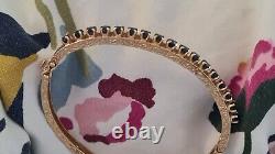 9ct Yellow Gold Oval Sapphire Bangle 11.42gm heavy not scrap