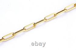 9ct Yellow Gold Paperclip Chain Ladies Bracelet 7.75 inch Oval Link 3.5mm Width