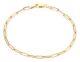 9ct Yellow Gold Paperclip Chain Ladies Bracelet 7.75 Inch Oval Link 3mm Width