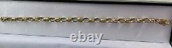 9ct Yellow Gold Patterned Belcher Bracelet 7.5 Inch