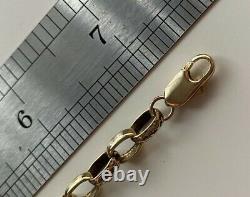 9ct Yellow Gold Patterned Belcher Bracelet 7.5 Inch