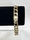9ct Yellow Gold Plain And Patterned Curb Bracelet