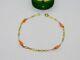 9ct Yellow Gold & Red Coral Beaded Bracelet Vintage 1983 London