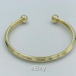 9ct Yellow Gold Ribbed Torque Bangle Bracelet #480