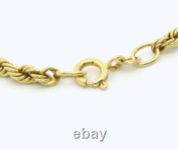 9ct Yellow Gold Rope Bracelet 19cm Long Spring Lock 1.9g Gold 375 Hallmarked