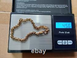 9ct Yellow Gold Rope Bracelet 4.58g