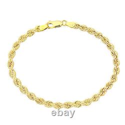 9ct Yellow Gold Rope Bracelet 7.5 Inch Uk Hallmarked