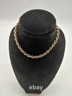 9ct Yellow Gold Rope Bracelet 8 Inches Weighs 3.43 Grams