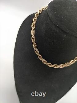 9ct Yellow Gold Rope Bracelet 8 Inches Weighs 3.43 Grams