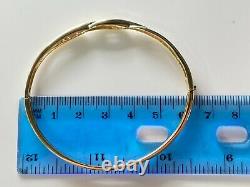 9ct Yellow Gold Round Brilliant Cut Diamond Set Hinged Bangle Preloved