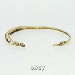 9ct Yellow Gold Ruby & Diamond Bracelet Bangle