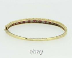 9ct Yellow Gold Ruby & Diamond Bracelet Bangle