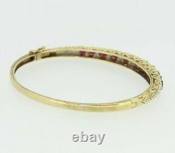 9ct Yellow Gold Ruby & Diamond Bracelet Bangle