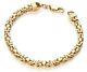 9ct Yellow Gold & Silver Square Byzantine Link Ladies 7.5 Inch Bracelet