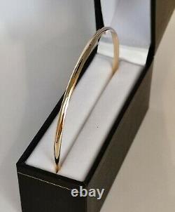 9ct Yellow Gold Slave Bangle Stacking Bangle 3mm wide D shape Profile Band 65mm