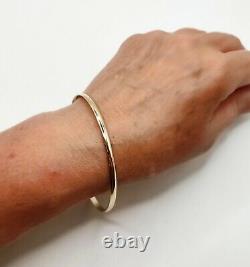 9ct Yellow Gold Slave Bangle Stacking Bangle 3mm wide D shape Profile Band 65mm