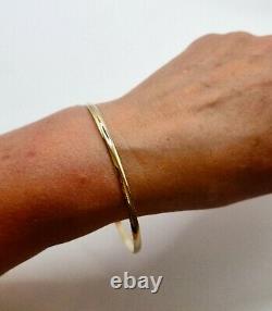 9ct Yellow Gold Slave Bangle Stacking Bangle 3mm wide D shape Profile Band 65mm