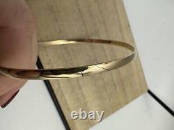 9ct Yellow Gold Solid Bangle, 8.7g, 3.10mm, Great Condition