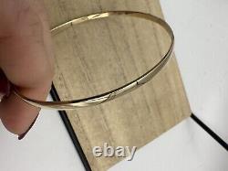 9ct Yellow Gold Solid Bangle, 8.7g, 3.10mm, Great Condition