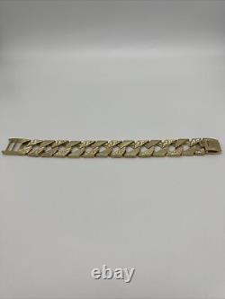9ct Yellow Gold Solid Chaps Bracelet 9Inches 89 Grams Fully Hallmarked