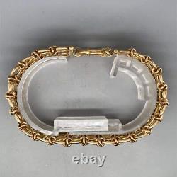 9ct Yellow Gold Three Row Round Link Bracelet