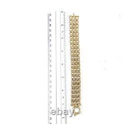 9ct Yellow Gold Three Row Round Link Bracelet