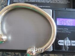 9ct Yellow Gold Torque Bangle Bracelet 105g SUPER HEAVY Hallmarked Boxed