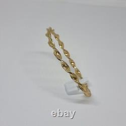 9ct Yellow Gold Twist Bangle Bracelet 8inch Hallmarked 5.5g