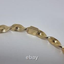 9ct Yellow Gold Twist Bangle Bracelet 8inch Hallmarked 5.5g