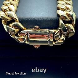 9ct Yellow Gold Unisex CURB Men's BRACELET 14.7gr. 8.5mm 8 375 Stamp BRAND NEW