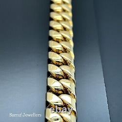 9ct Yellow Gold Unisex CURB Men's BRACELET 14.7gr. 8.5mm 8 375 Stamp BRAND NEW