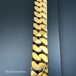 9ct Yellow Gold Unisex CURB Men's BRACELET 14.7gr. 8.5mm 8 375 Stamp BRAND NEW