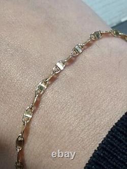 9ct Yellow Gold Vintage Ladies Bracelet 7.2 Inchs Long