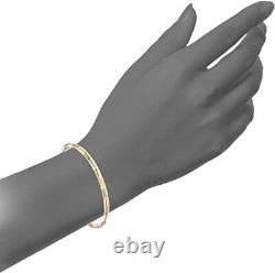 9ct Yellow Gold Women Fashionable Imprinted Textured Bangle Bracelet By Elegano