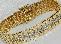 9ct Yellow Gold on Silver Children's / Baby Diamond Rolex Watch Strap Bracelet