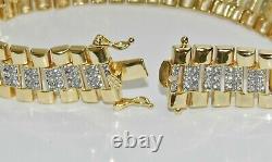 9ct Yellow Gold on Silver Children's / Baby Diamond Rolex Watch Strap Bracelet