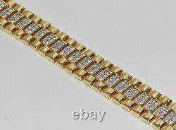 9ct Yellow Gold on Silver Children's / Baby Diamond Rolex Watch Strap Bracelet