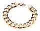 9ct Yellow Gold On Silver Large Men's Curb Bracelet Chunky 15mm Wide Heavy