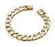9ct Yellow Gold On Silver Men's Chunky Flat Curb Bracelet