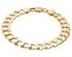 9ct Yellow Gold On Silver Men's Chunky Curb Bracelet 11mm Width 8.5 Inch