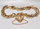 9ct Yellow Gold On Silver Victorian Design Bracelet With Heart Padlock