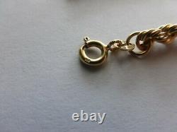 9ct Yellow Gold rope Bracelet 18cm (7) in length in excellent undamaged cond