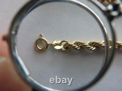 9ct Yellow Gold rope Bracelet 18cm (7) in length in excellent undamaged cond