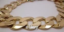 9ct Yellow Gold solid Flat Curb Bracelet 8 1/2 Inches long with trigger clasp