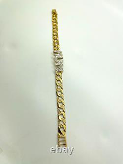 9ct Yellow Solid Gold CZ MUM Chaps Bracelet 7 ½