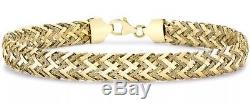 9ct Yellow Solid Gold Cashmere Style Bracelet 19cm/7.5 Hallmarked + FREE Gift