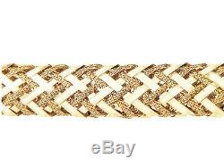 9ct Yellow Solid Gold Cashmere Style Bracelet 19cm/7.5 Hallmarked + FREE Gift
