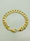 9ct Yellow Solid Gold Curb Bracelet 10.5mm 8 ½