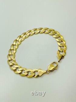 9ct Yellow Solid Gold Curb Bracelet 10.5mm 8 ½