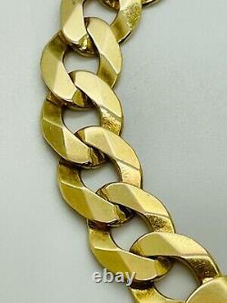 9ct Yellow Solid Gold Curb Bracelet 10.5mm 8 ½